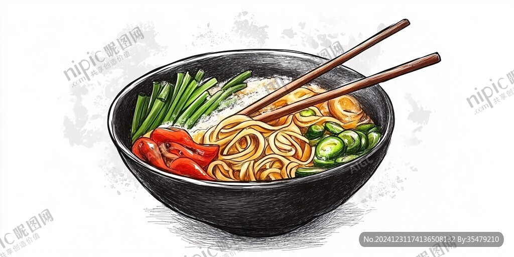 一碗面插畫