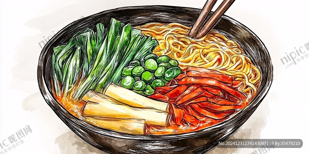 熱干面插畫