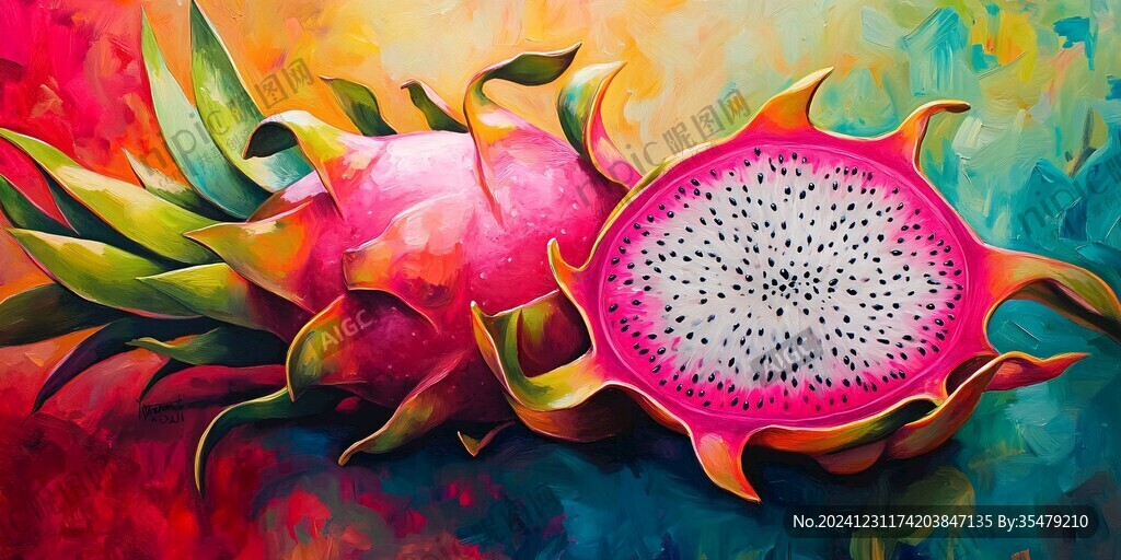 火龍果插畫