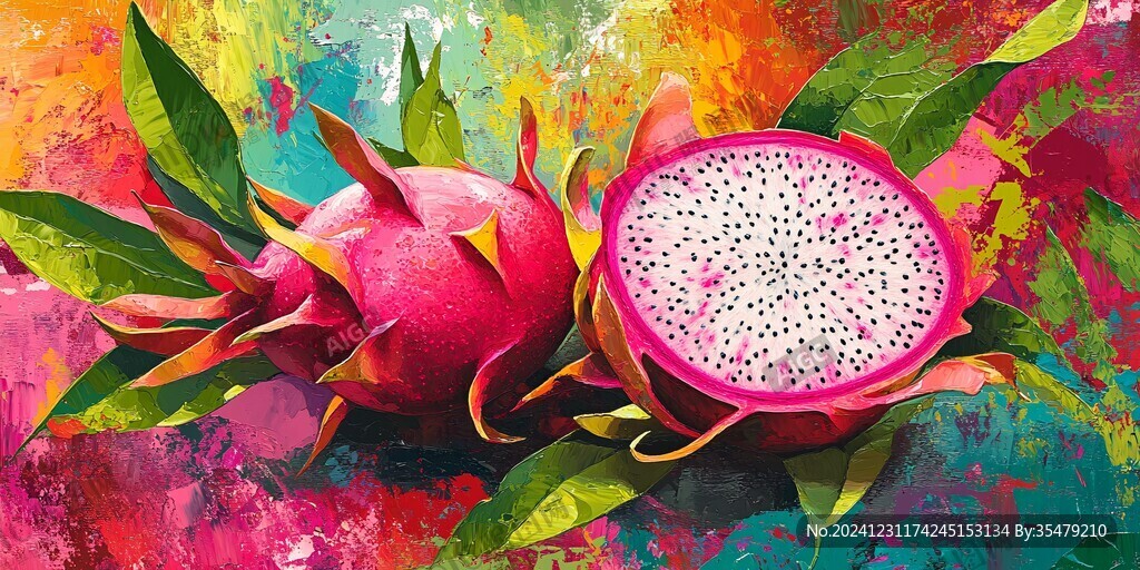 火龍果插畫
