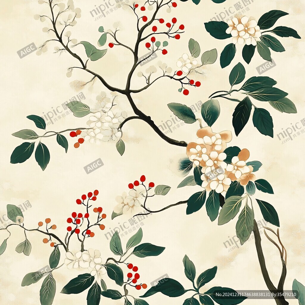 火棘插畫(huà)