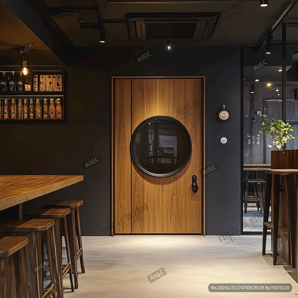 咖啡館原木門(mén)