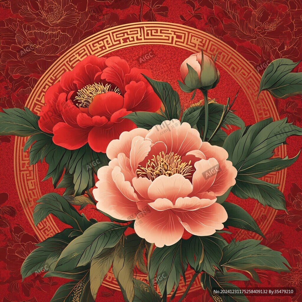 古典牡丹花