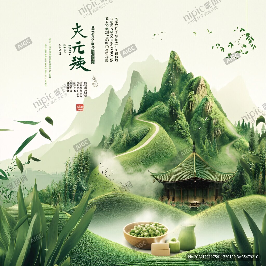 茶元素山素材