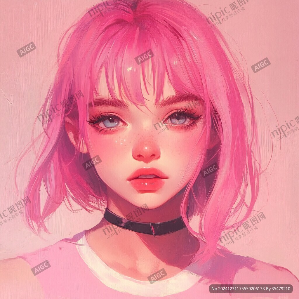 粉色頭發少女