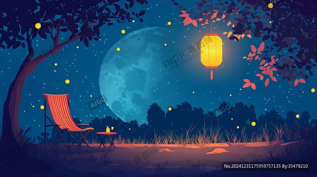 中秋夜晚場(chǎng)景