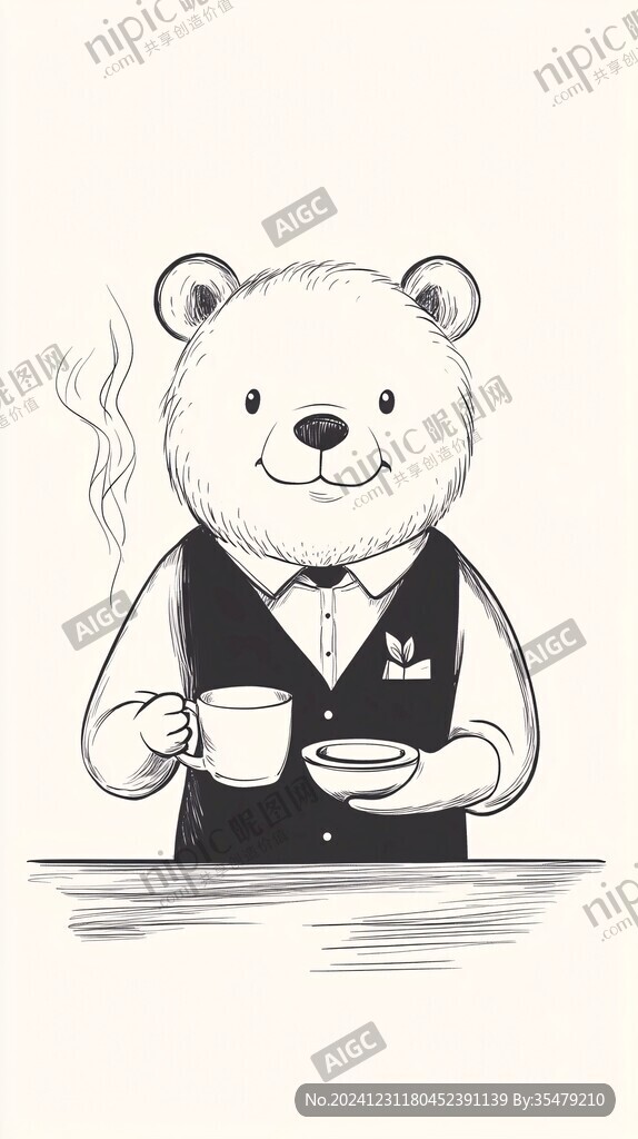 萌寵小熊杯墊圖案