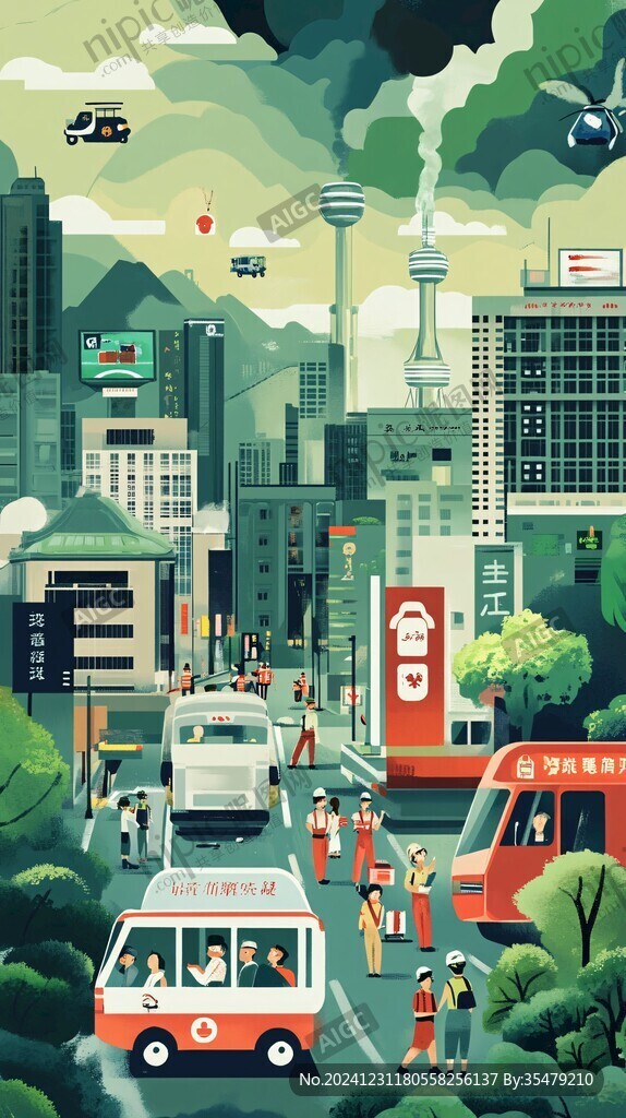 都市生態(tài)插畫