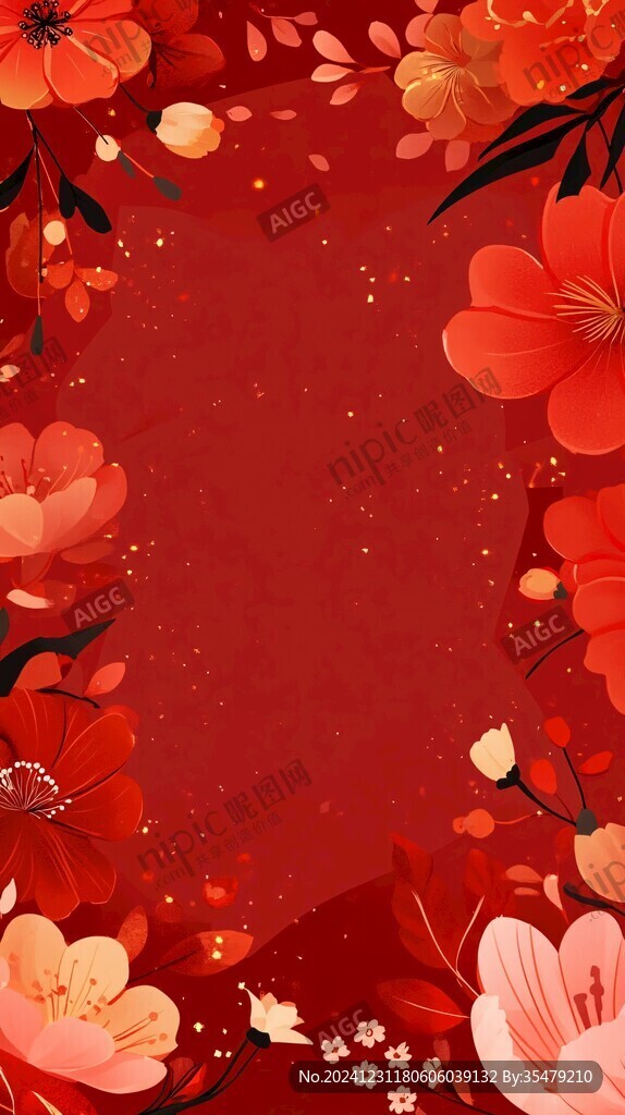簡(jiǎn)紅大氣花朵