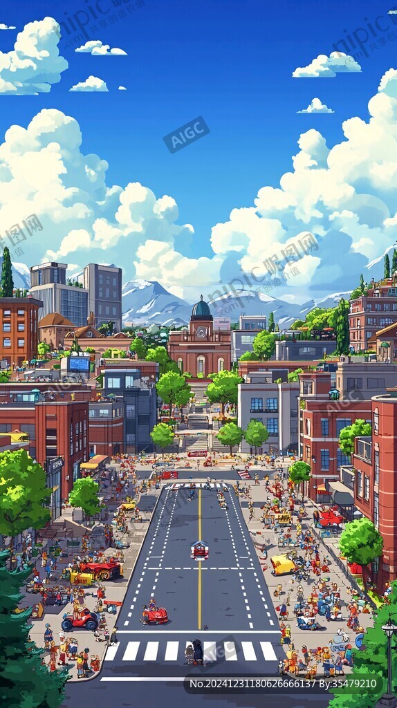 城市街景插畫