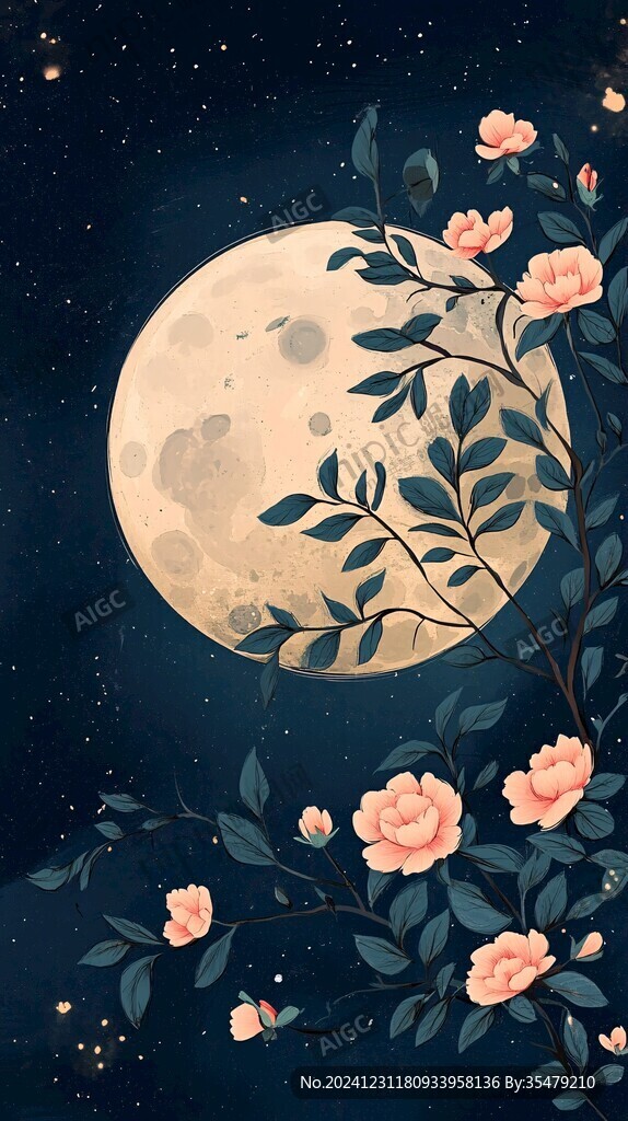 花好月圓插畫