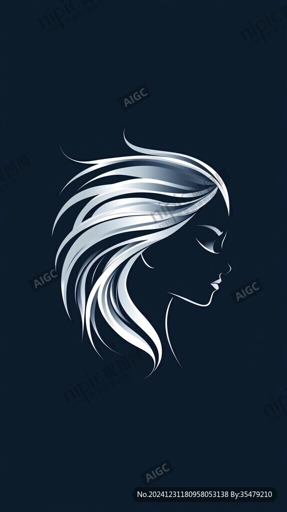 藍(lán)發(fā)女logo設(shè)計