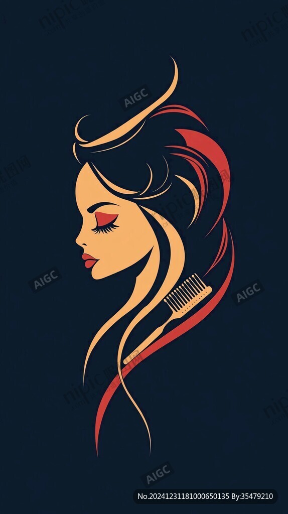 紅衣美人插畫