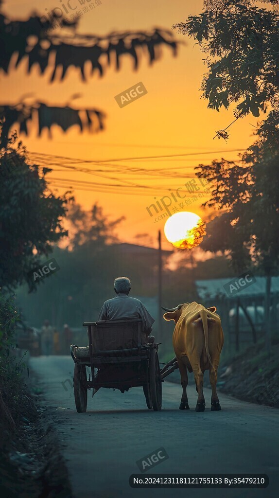 放牛夕陽