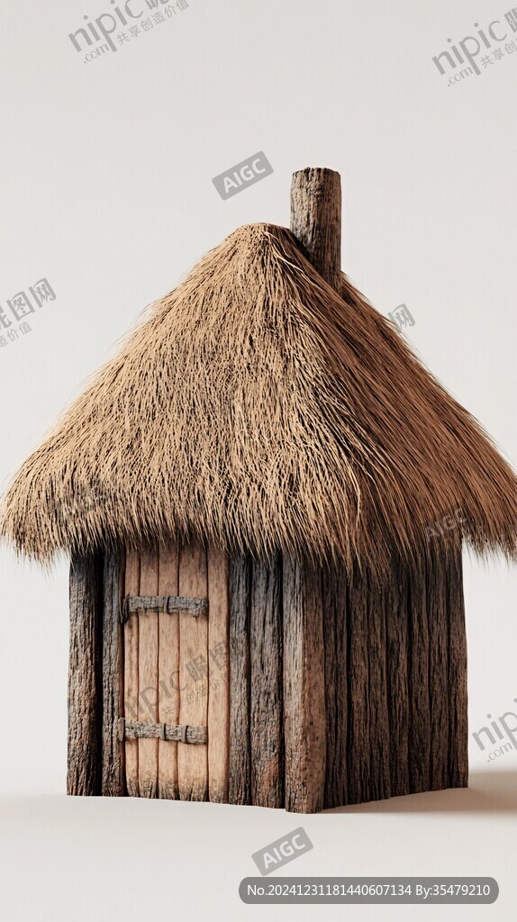原始茅草屋模型