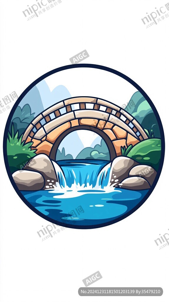 小橋流水插畫(huà)