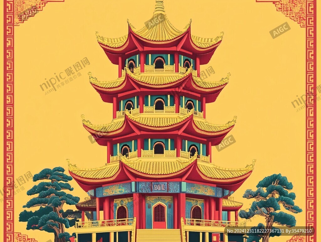 萬壽塔插畫