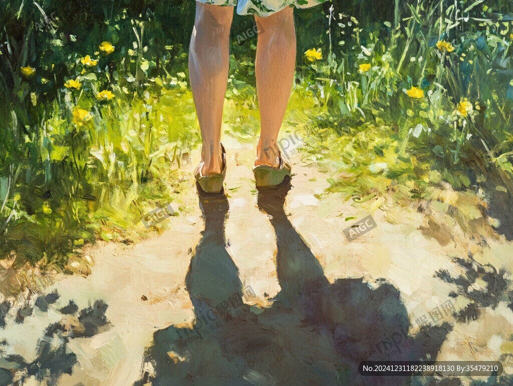 場景插畫植物少女