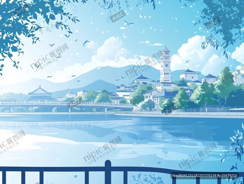 日系風景插畫