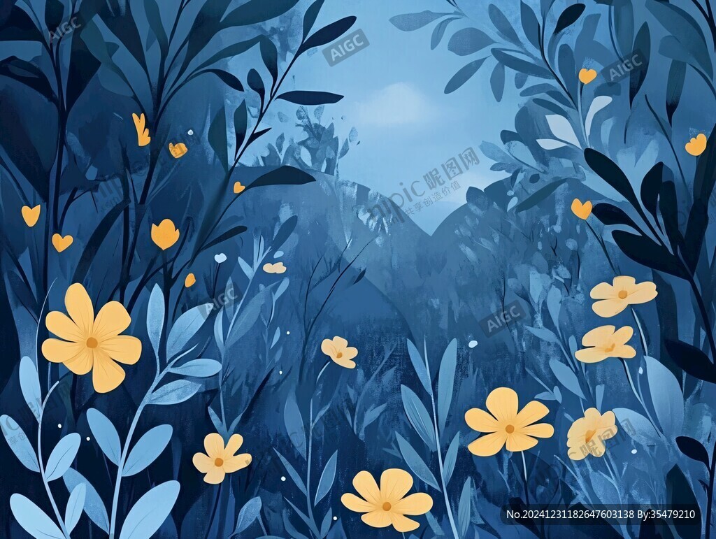 扁平叢林插畫