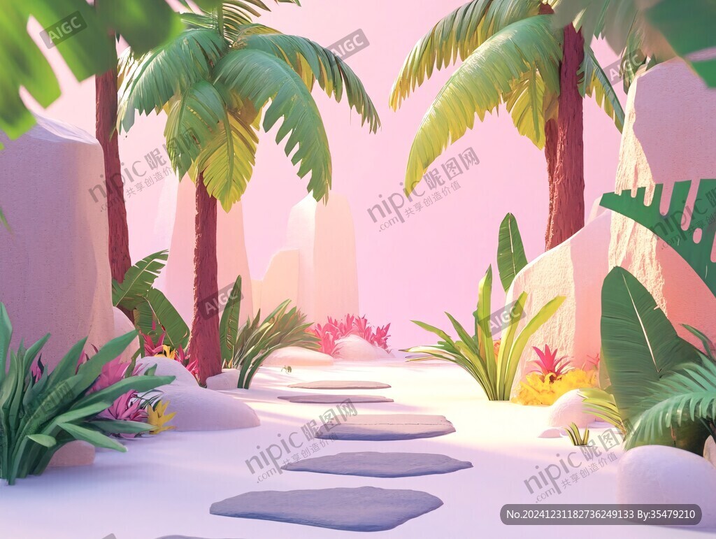 粉紅色的3d風(fēng)景