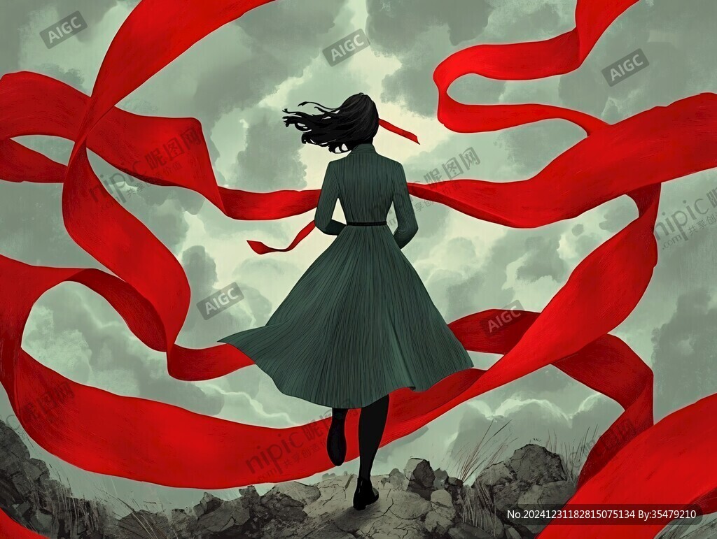 風(fēng)中的紅飄帶