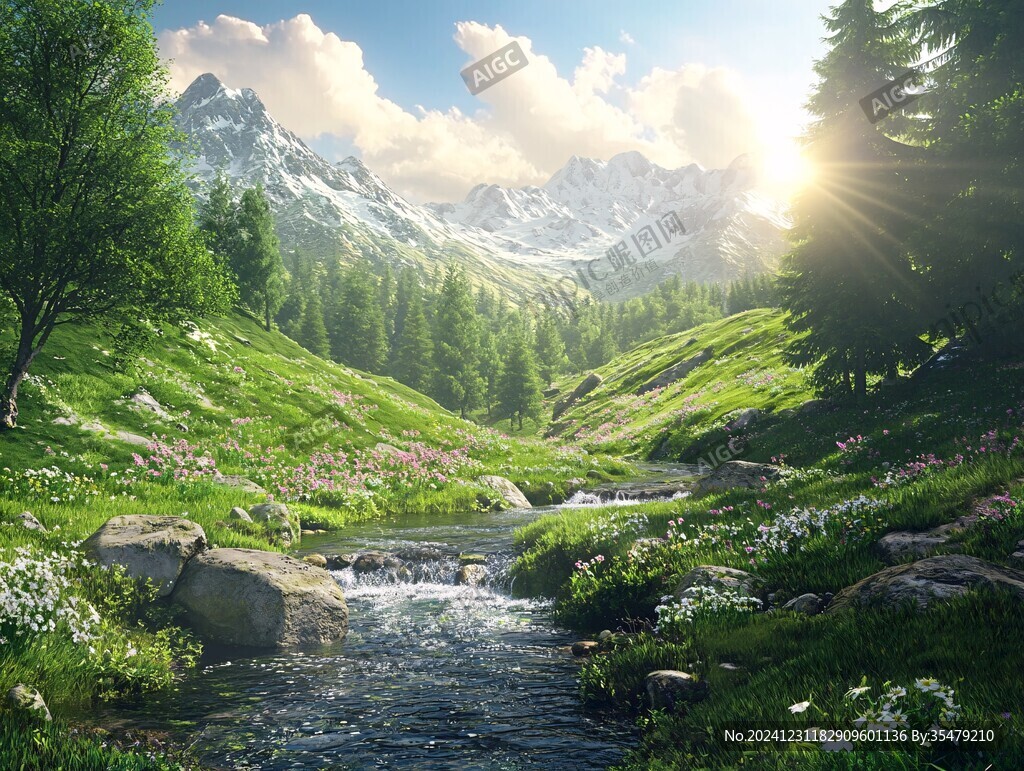 高山草甸溪流