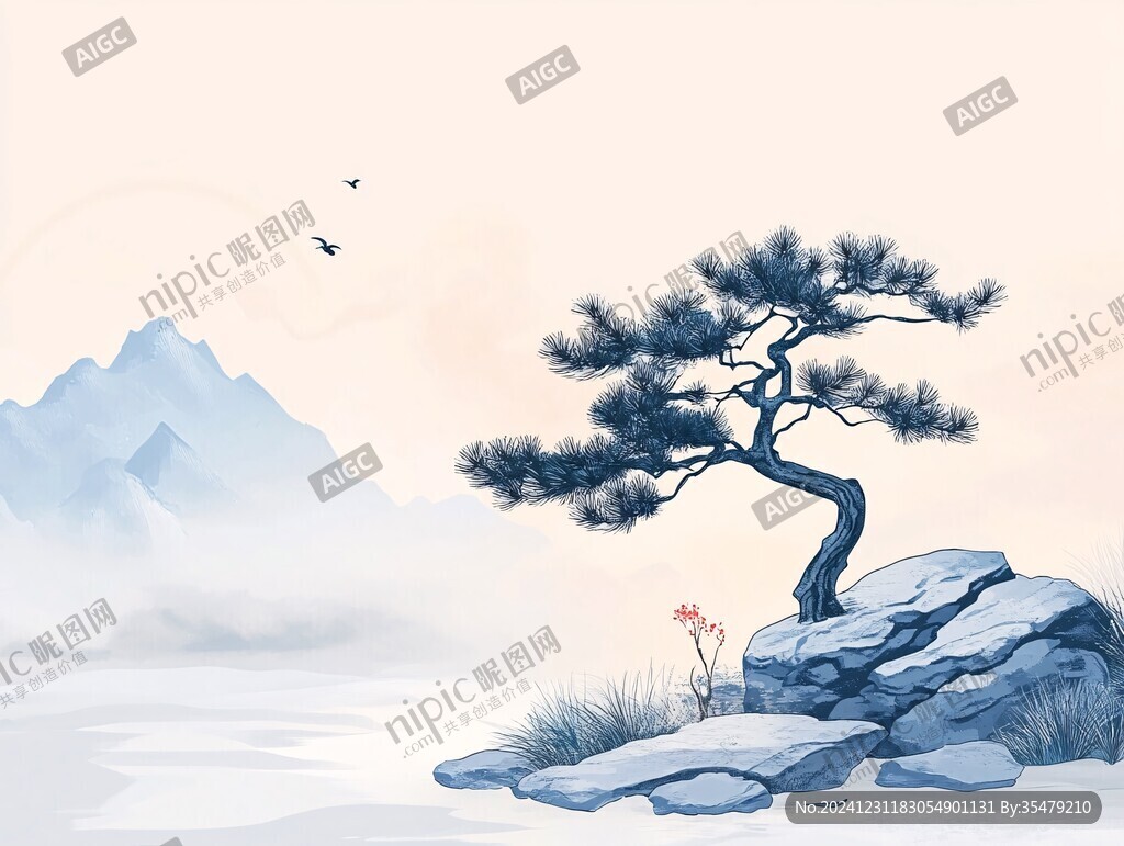 迎客松插畫(huà)