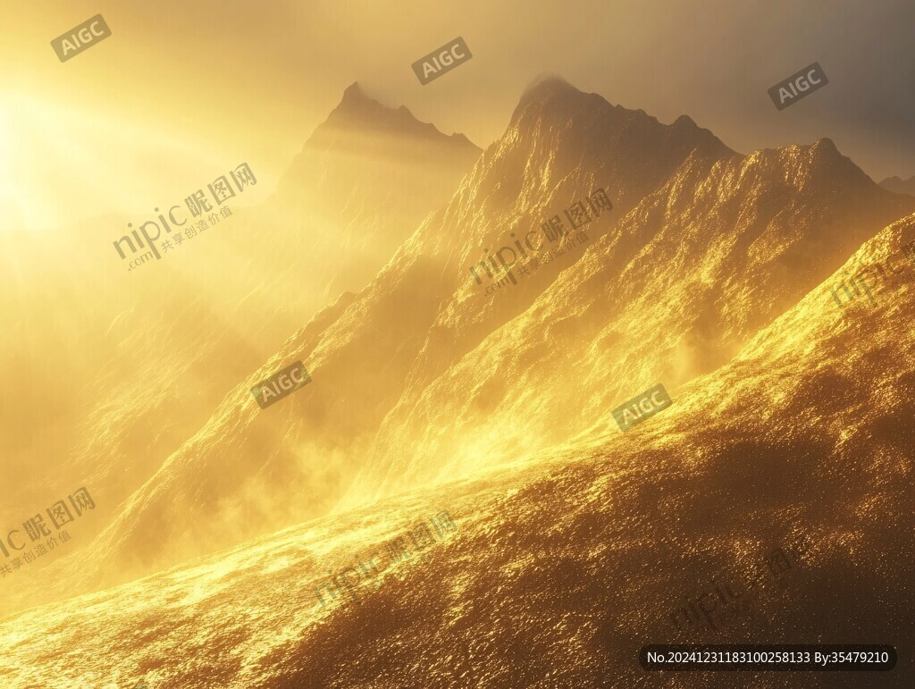 金色山脈3d立體山脈