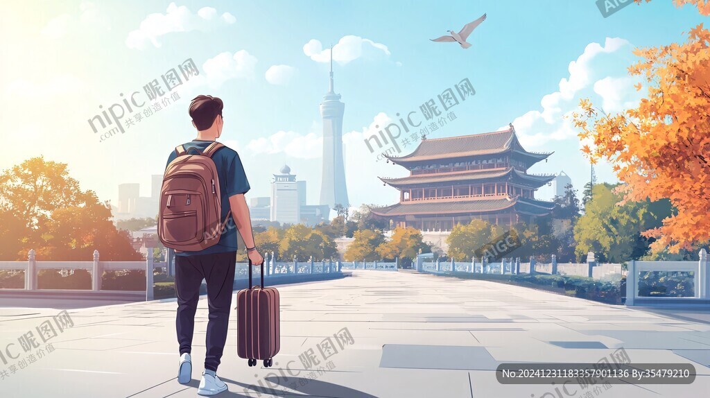 華中科技大學旅游插畫