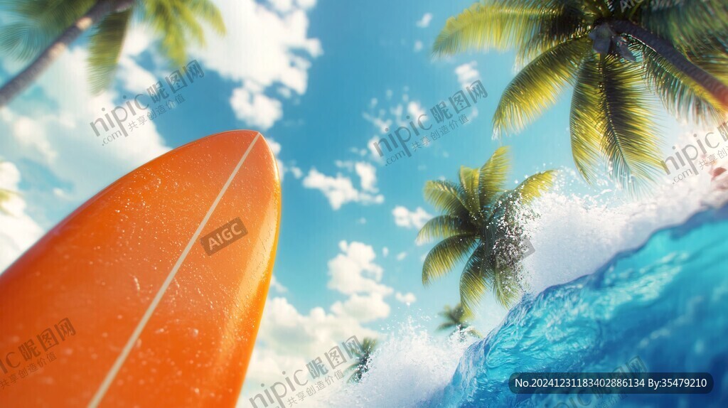 夏季海边度假冲浪 夏季海边度假冲浪
