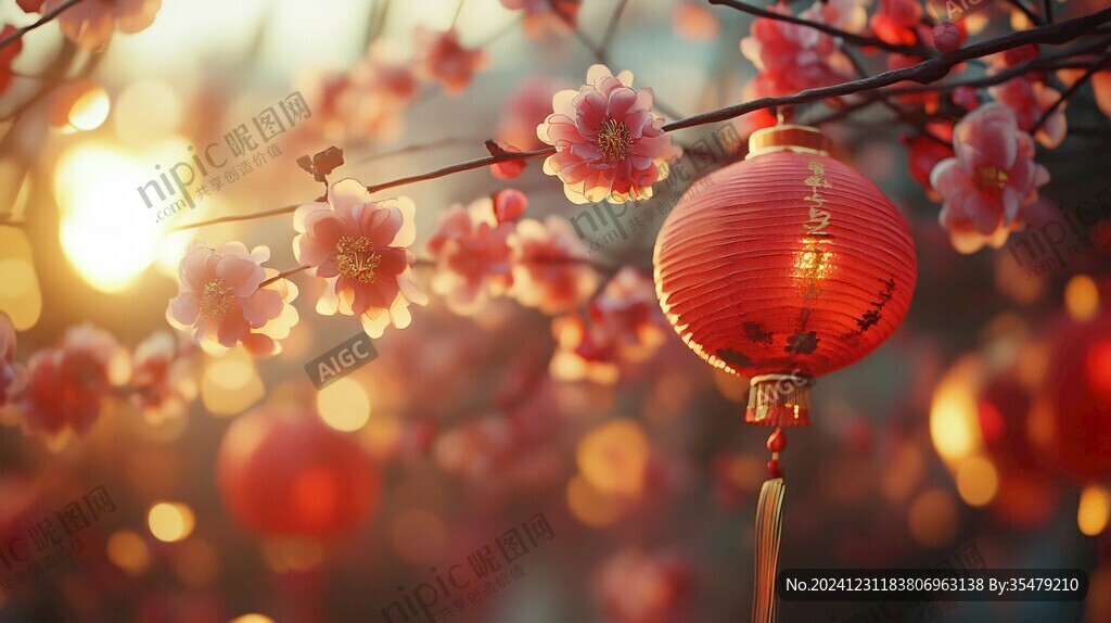夕陽下紅燈籠