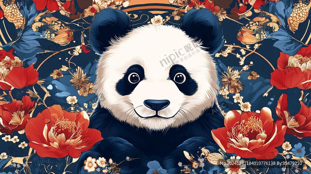 熊貓潮流插畫