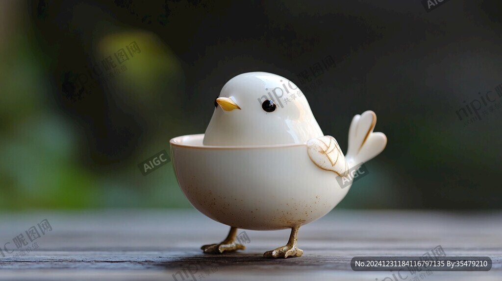 擺件上一只小鳥