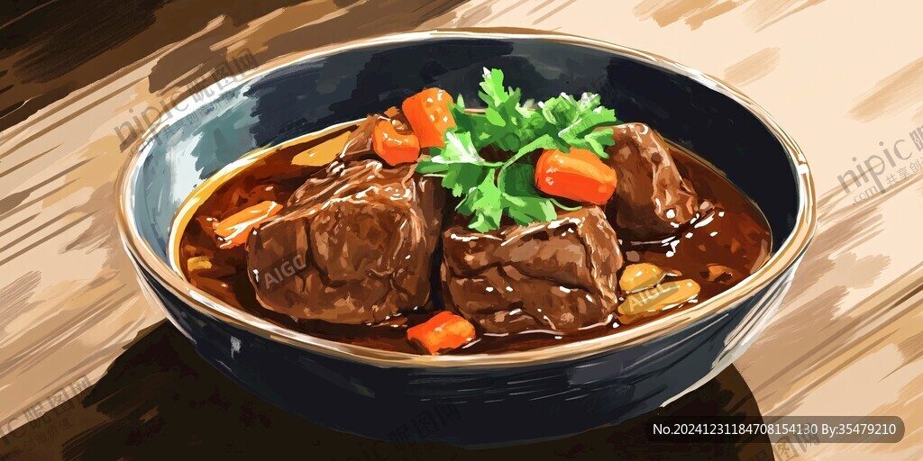 牛肉湯插畫