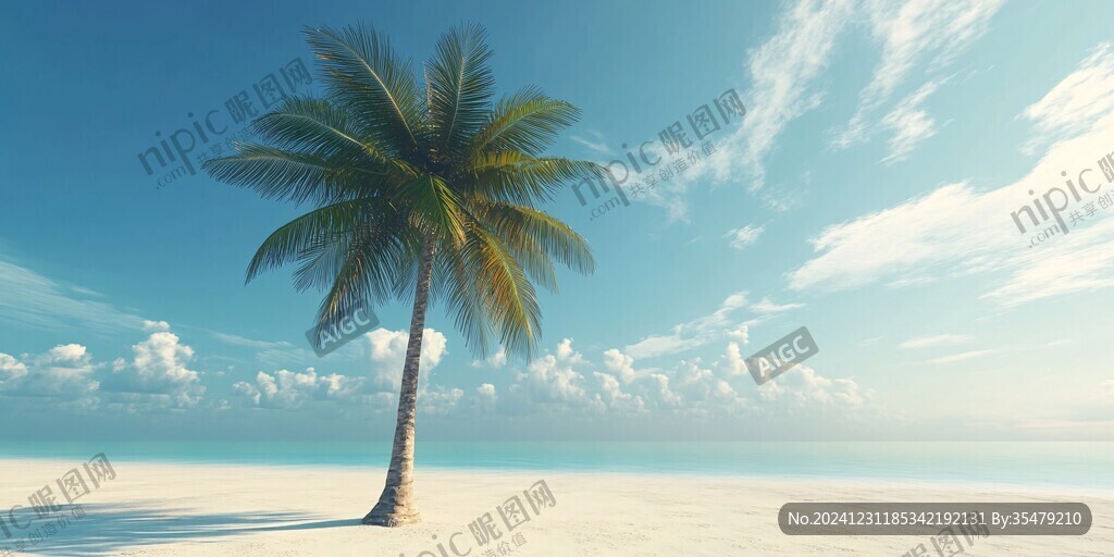 海灘椰樹風(fēng)景