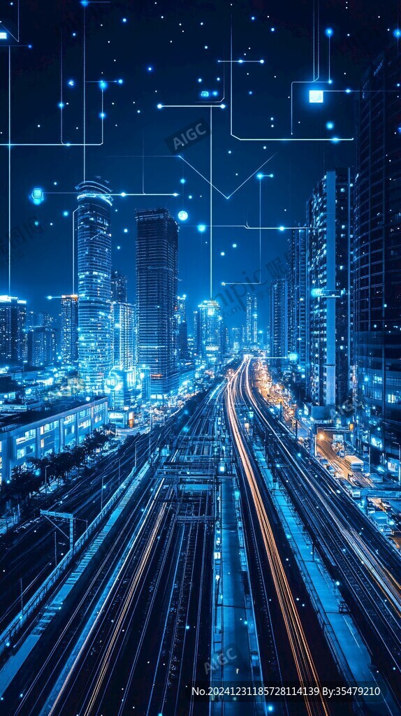 5g科技線條城市