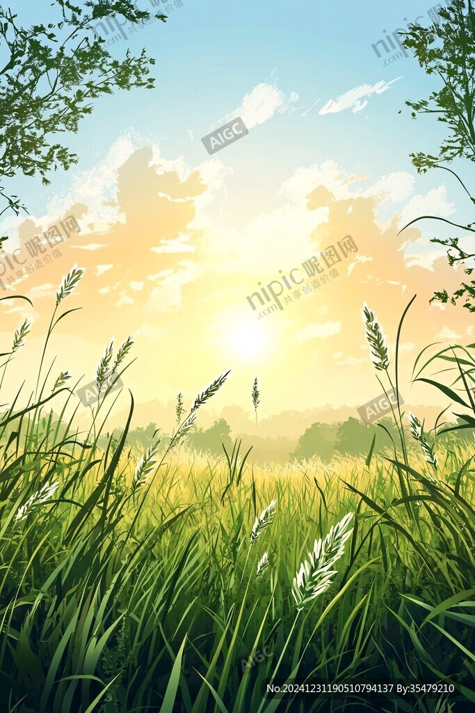 早晨陽光插畫