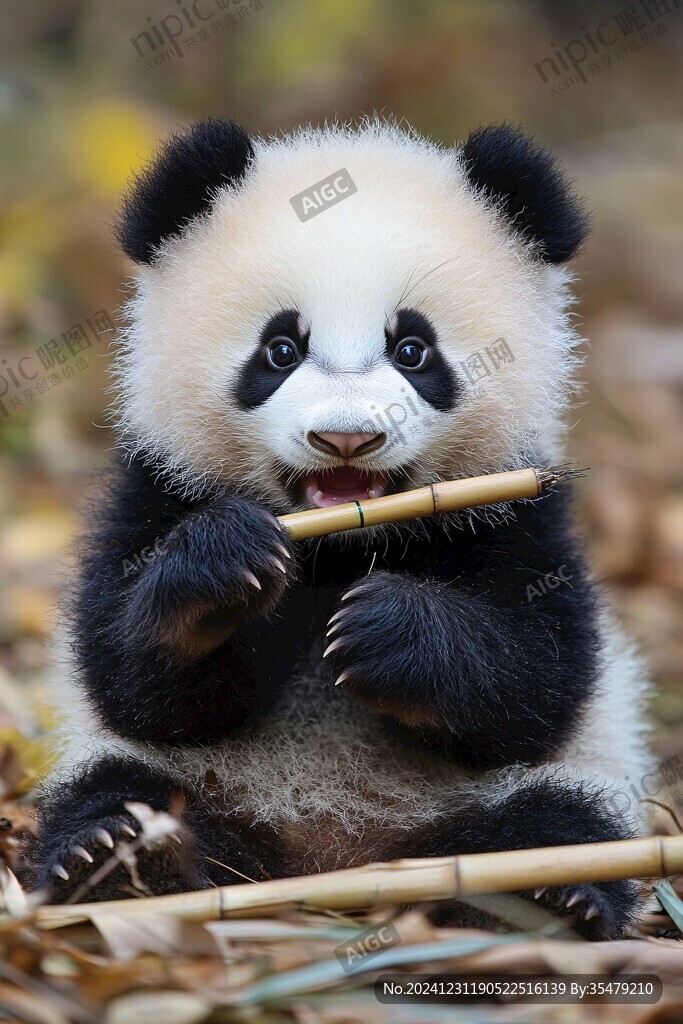 饞嘴的熊貓寶寶