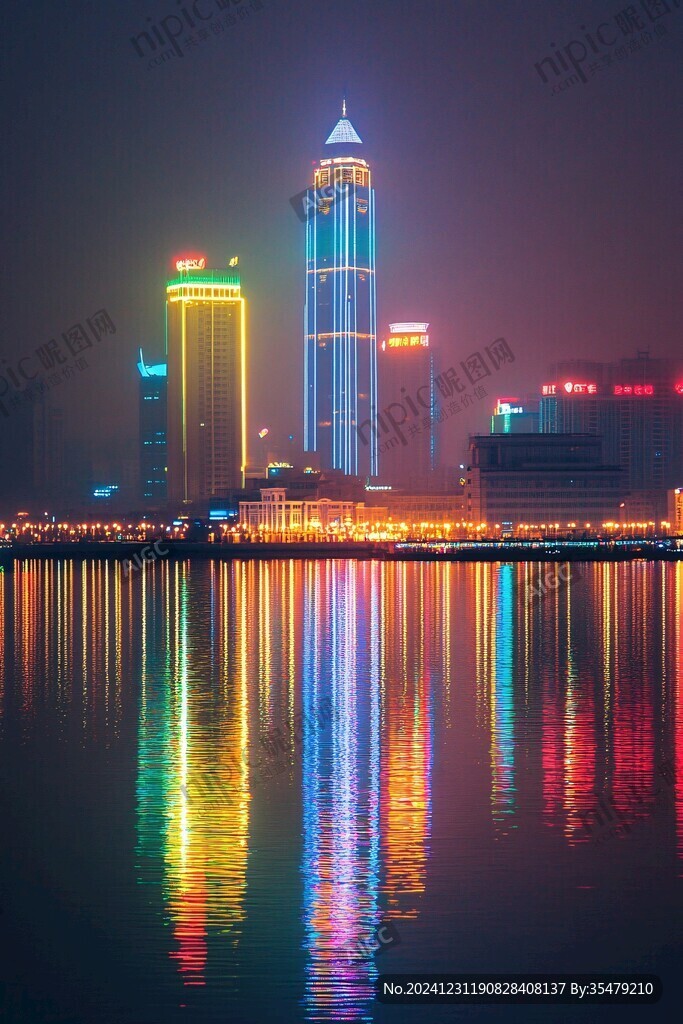 漢江江面霓虹倒影