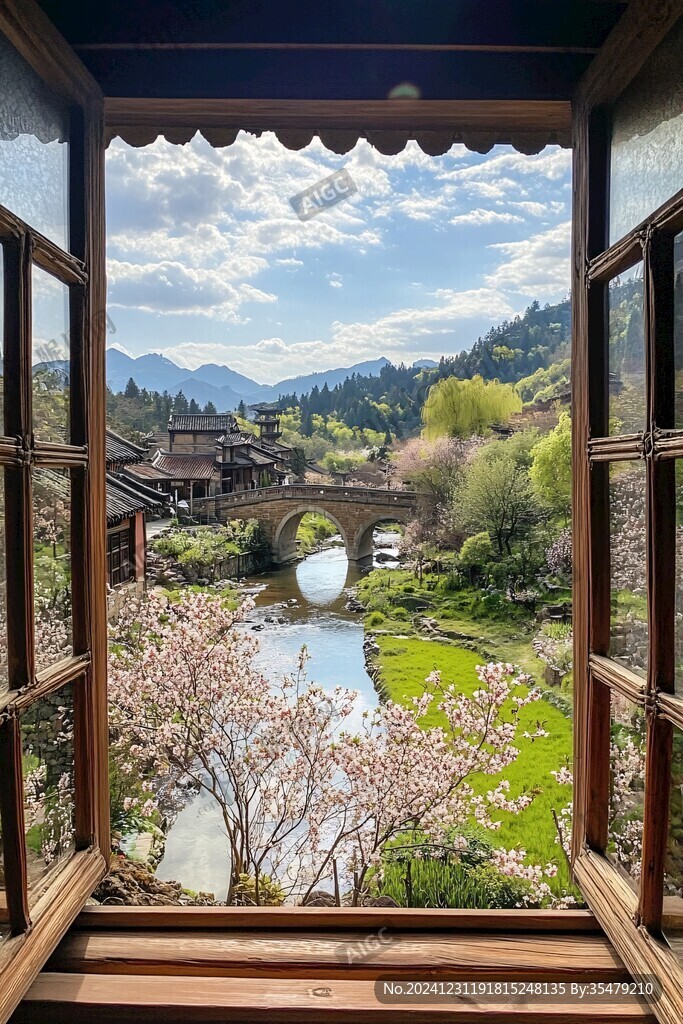 窗外春景