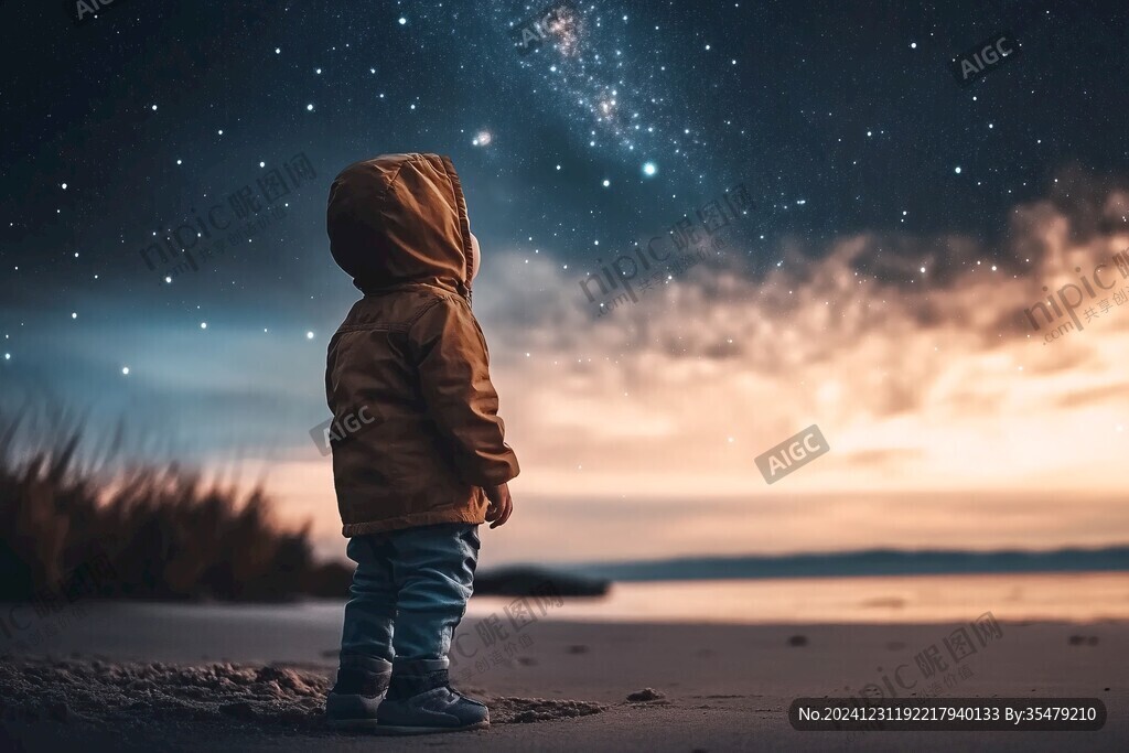 星辰大海男孩背影
