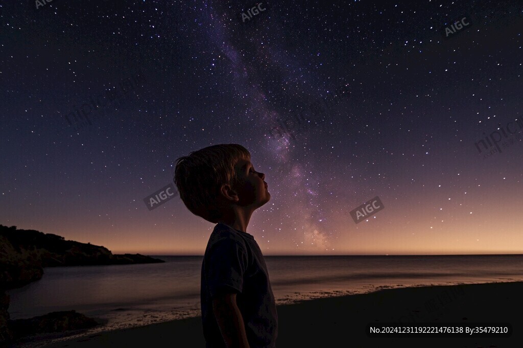 星辰大海男孩背影