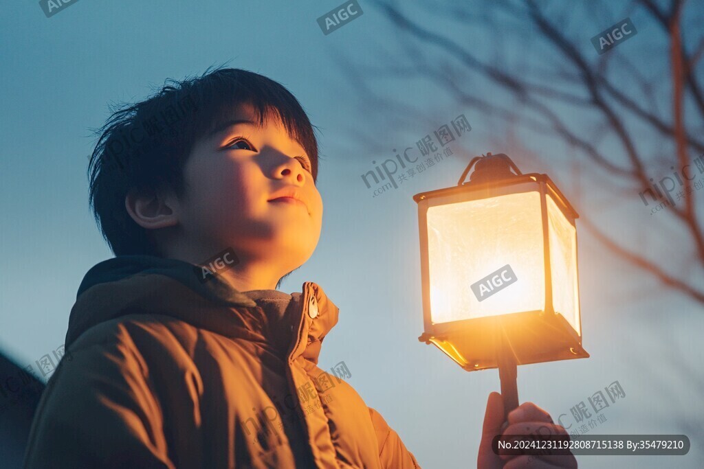 男孩手提燈籠