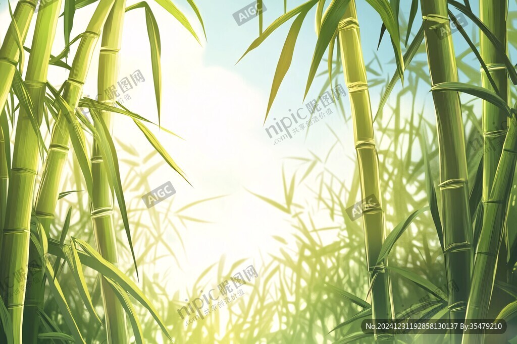 竹林背景插畫