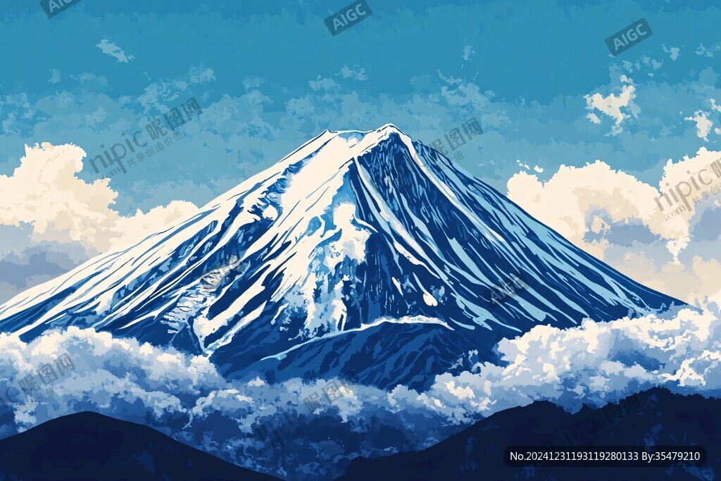 富士山插畫