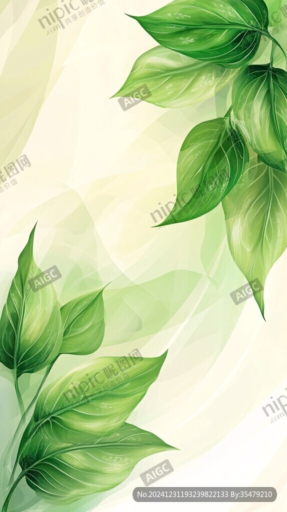 高清綠葉背景圖片