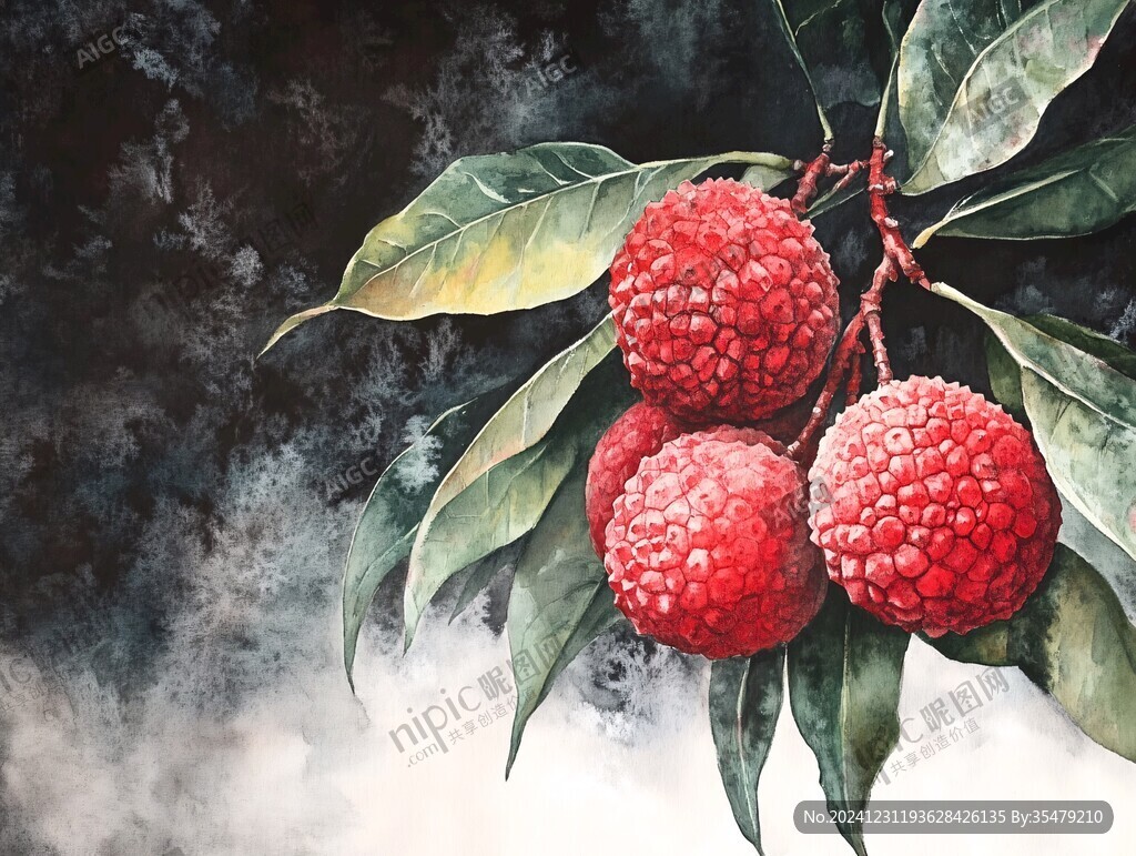 原創(chuàng)荔枝插畫