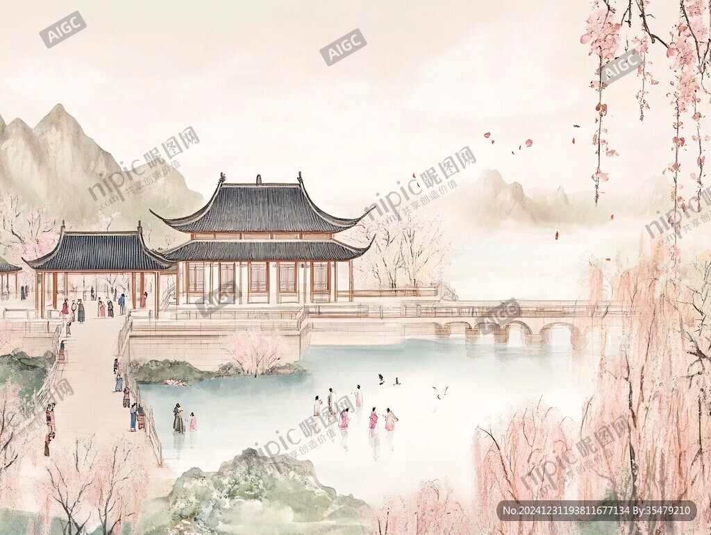 莫愁湖插畫
