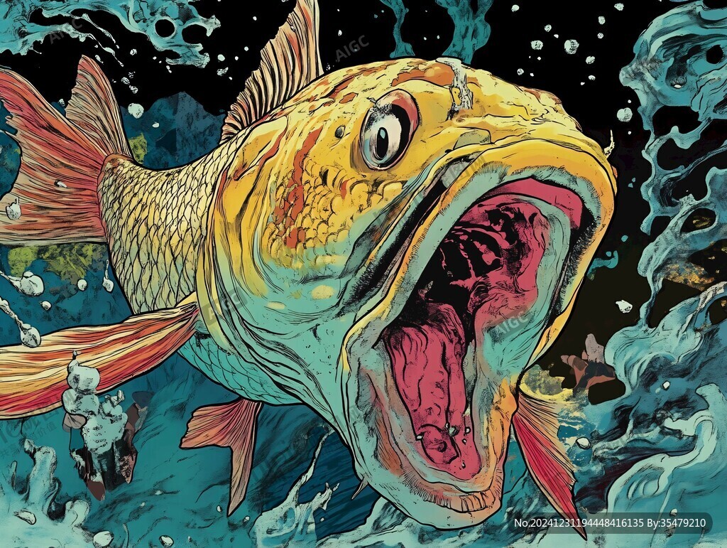 創(chuàng)意金魚潮流插畫